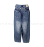 BACK BUCKLE WASHED DENIM