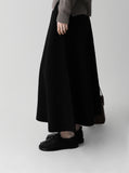 Flared Ribbed Long Skirt