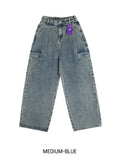 [U-DENIM/Planning Products] Summer Pintuck Wide Cargo Denim Pants