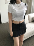 Glossy pocket skirt