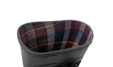 Roller Buckle Round Check Midi Rain Boots