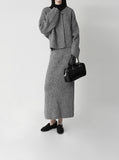 Low Button Cardigan Setup