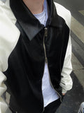 Blended Collar Two Way Leather Jacket