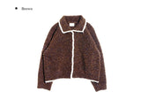 Tuen Color Matching Line Collar Knit Cardigan