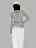 Mesh shirring round tee