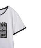 ROSE LACE HALF T
