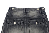 Chance Back Pocket Snap Pin Tuck Wide Pants