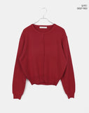 Pimu Basic Round Neck Loose Fit Long Sleeve Knit Cardigan