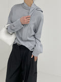 Console Tie Silky Blouse
