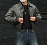 Curve Incision Crop Leather Padding