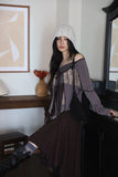 Antique Aru Off-Shoulder Cardigan