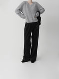 Wool Ribbed V-Neck Knitwear