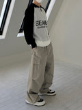 Half Zip-Up Lettering Knit