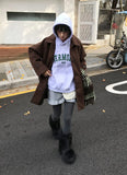 (WOOL) ALPACA STRAP HALF COAT