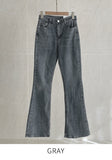Chevind Washing Bootcut Denim Pants
