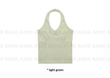 SHIRRING HALTER TOP