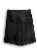 Vintage Washing Rinkle Wide Black Half Denim