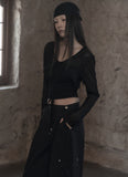 [mnem] Woodgrain Bolero Cardigan