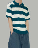 Brin collar striped knit