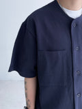 S/S Round Neck Cotton Cardigan