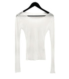 See-through handwarmer boatneck tee