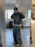 Dirty Sand Denim Hood Zip-Up