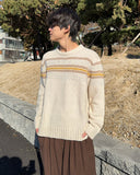 Nordic boucle pattern round knit