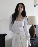 Bibi halter shirring tee