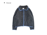 Tuen Color Matching Line Collar Knit Cardigan