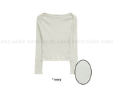 BOAT NECK SLIT LONGSLEEVE