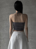 Rose shirring halter top
