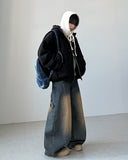 Patchwork Balloon Wide Denim