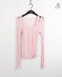 Bru sleeveless layered see-through ribbed long sleeve knit