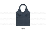 SHIRRING HALTER TOP