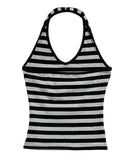 Clean Stripe Halter Sleeveless