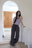 Small check back tape pants