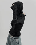 O-view Strap Off-Shoulder Hoodie