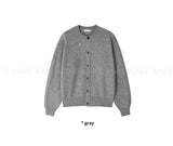 (WOOL) ROUND-NECK WEAVE CARDIGAN