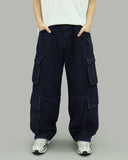 Double pocket washed denim pants