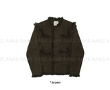 (WOOL) FRINGE POCKET TWEED JACKET