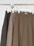 Leaven Wool Check Pleated Skirt