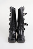 Bio strap long leather boots