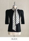 [Scarf set] Celyz Dot Tie Puff Short Sleeve Knit