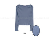 BOAT NECK SLIT LONGSLEEVE