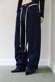 Curved String Denim Jeans