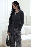 Pulli ribbed shirring tee