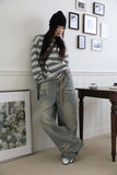 Striped Button Knit