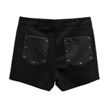 Desen Leather Patch Pants