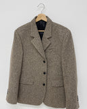 Tweed Wool 3 Button Overfit Jacket