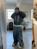 Dirty Sand Denim Hood Zip-Up